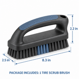 GLEAMVORA TreadCore Firm-Bristle Tire Scrub Brush
